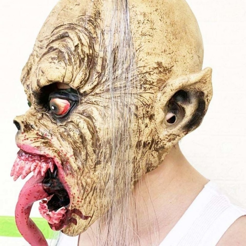 Máscaras de terror de sangue do ancestral vampiro assombrado assustador máscara de halloween traje para homem feminino. cosplay máscara de látex