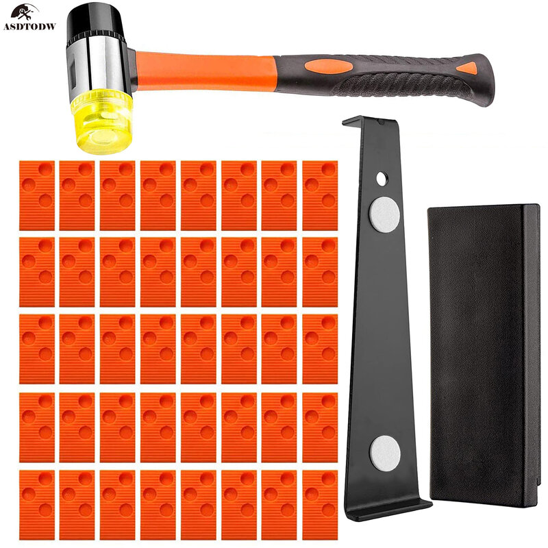 New Laminate and Wood Flooring Installation Kit  Spacers, Tapping Block, Pull Bar and Fiberglass Handle Mallet 1-43PCS