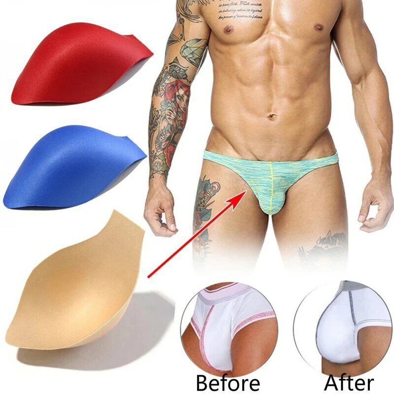 ชุดชั้นในฟองน้ำ Enhancer Pad ผู้ชายเซ็กซี่กระเป๋ากางเกงกางเกงด้านหน้าเบาะกางเกง Push Up ถ้วยชุดชั้นในอุปกรณ์เสริม