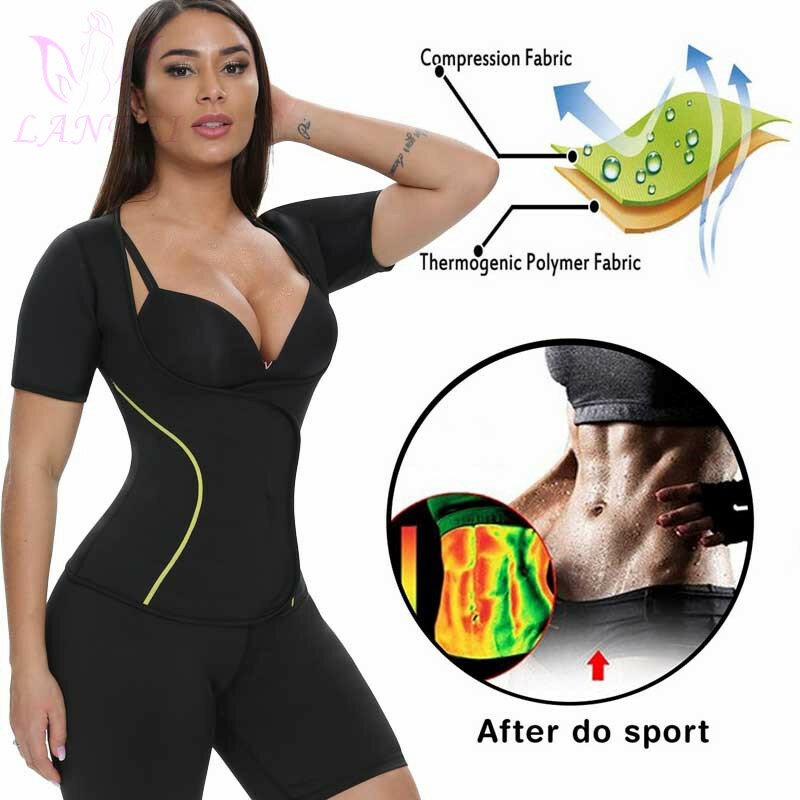 LANFEI การบีบอัด Slimming Vest ผู้หญิง Neoprene Body Shaper โยคะเสื้อลดน้ำหนักไม่มีซิปถังกีฬาเอวเทรนเนอร์รัดตัว