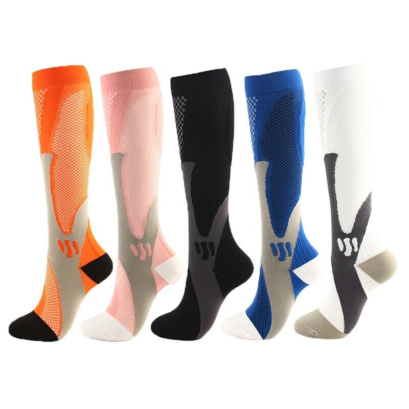 SPORT Compression Stockings Running Cycling Nurse Men/Women Leg Support Elastic Varicose Veins Socks Knee High Elastic Sports