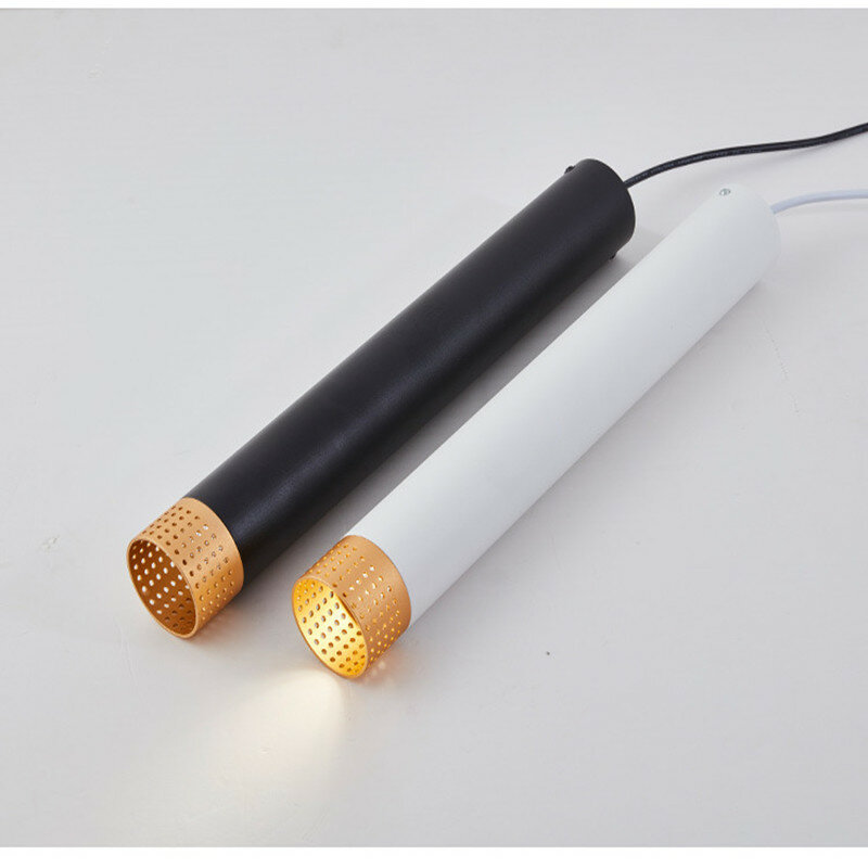 디 밍이 가능한 원통형 LED 펜 던 트 조명 부엌 다이닝 섬 룸 숍 바 장식 긴 튜브 샹들리에 램프 매달려 빛