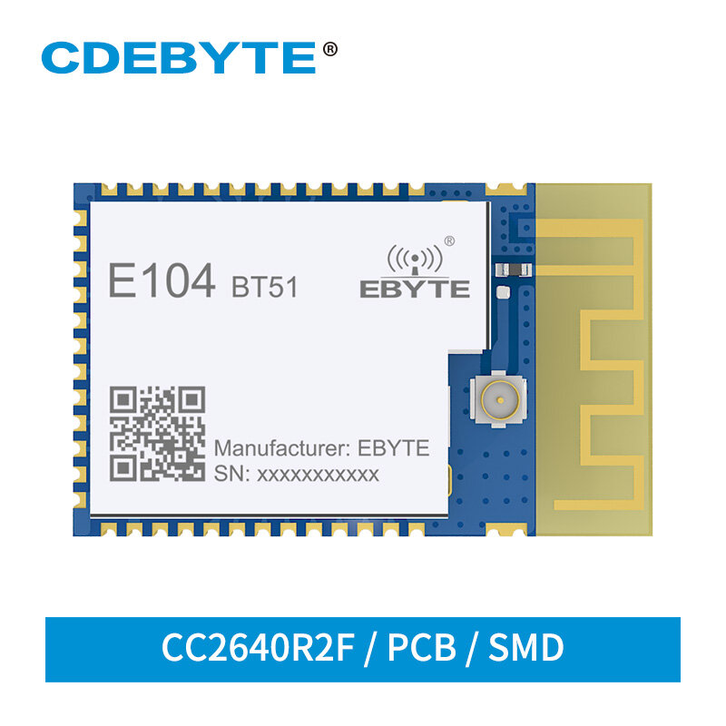 E104-BT51 블루투스 모듈, 2.4GHz iBeacon 저전력 5dBm PCB 안테나, SMD UART 무선 송수신기, DIY IoT, CC2640R2F BLE5.0, 5 개