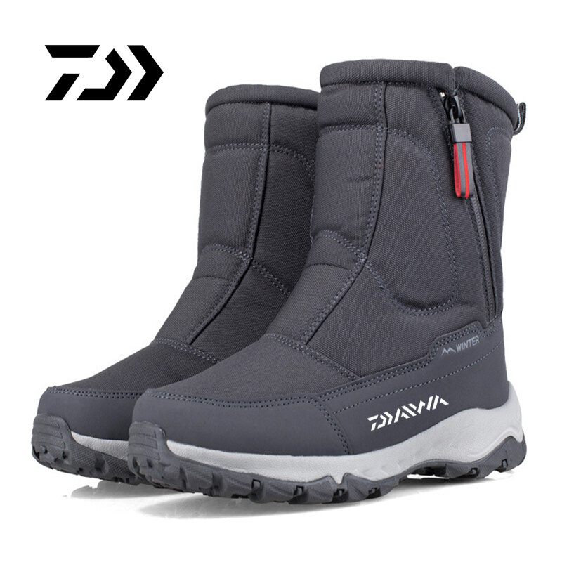 DAIWA – bottes de pêche épaisses et chaudes pour homme, chaussures de Ski antidérapantes en velours, de randonnée, hiver