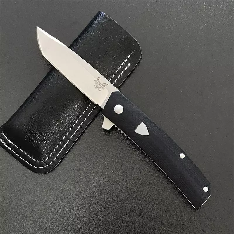 Cuchillo plegable con mango G10 BENCHMADE 601, alta dureza, hoja 440C, cuchillos de bolsillo de seguridad para acampar al aire libre