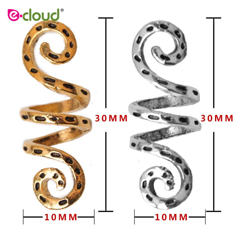 60pcs perline di plastica treccia di capelli dorati/argento terrore anelli di Dreadlock accessori per capelli intrecciati a tubo varietà di stili