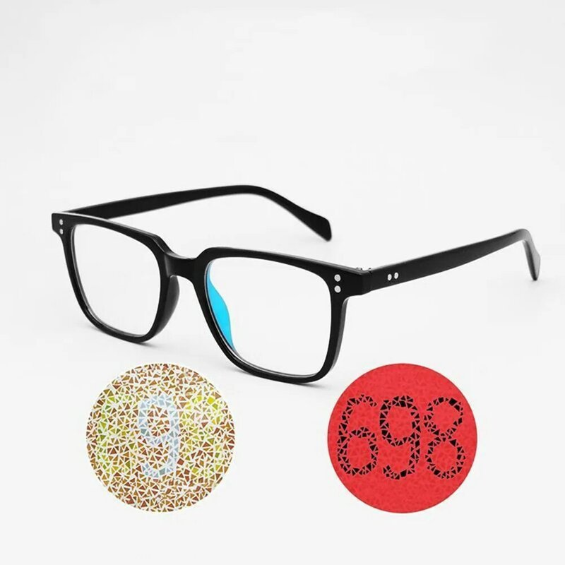 Óculos para pessoas com daltonismo colorblindness vermelho-verde e fraqueza de cor meio quadro lentes de revestimento de dois lados
