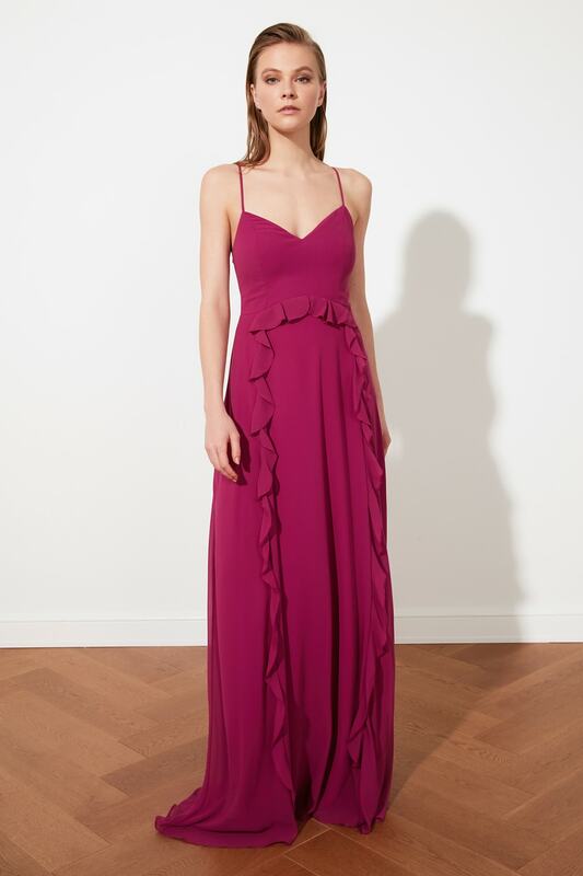 Trendyol Volants Chiffon Abendkleid & Prom Kleid TPRSS21AE0084