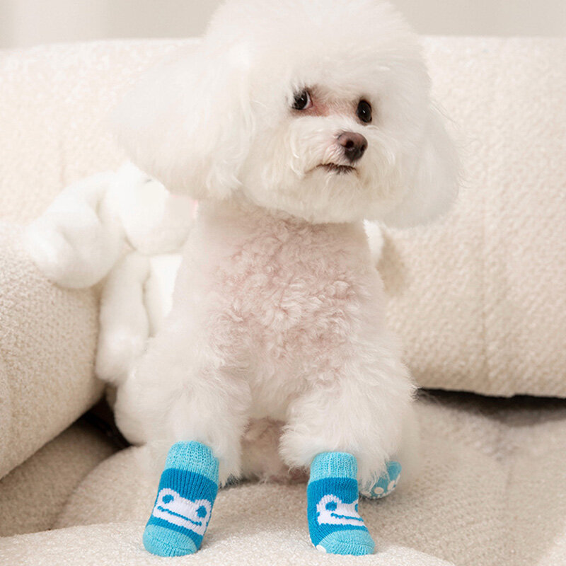 Pet Knits Sokken Puppy Hond Dikker Winter Houden Warme Sokken Dierbenodigdheden Sokken Leuke Kleurrijke Ademend Zachte Hond Anti Slip sokken