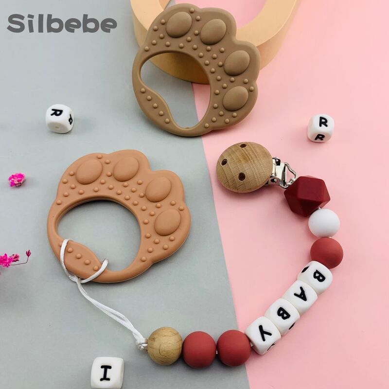 Juguete de silicona para dientes de bebé, oso de dibujos animados, regalo para recién nacido, accesorios para masticar, 1 unidad