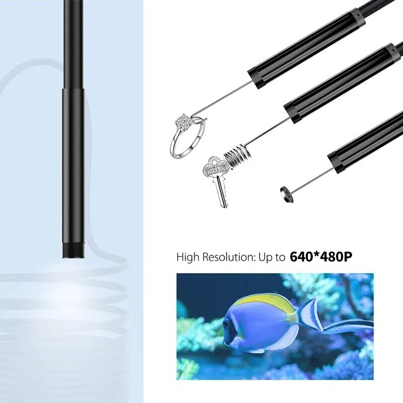 7mm Endoskop Kamera Flexible IP67 Wasserdichte Micro USB Inspektion Endoskop Kamera für Android PC Notebook 6LEDs Einstellbare