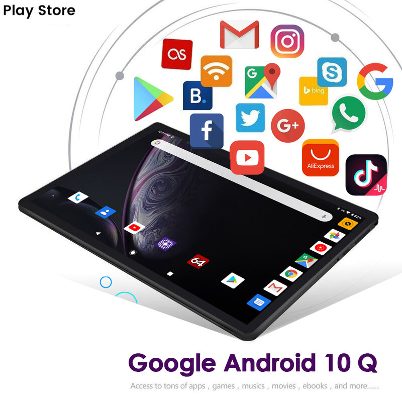 Tablette de jeu Android 10 de 10.1 pouces M30 Pro, avec 8 go de RAM, 256 go de ROM, 10 cœurs, réseau 4G, WIFI, GPS, Bluetooth