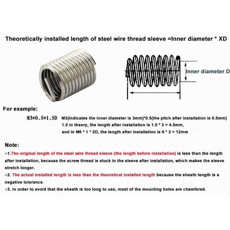 80PCS M3 M4 M5 M6 M8 M10 M12 304 Thread Repair Kit Insert Thread Insert Set Stainless Steel for Hardware Repair Tools