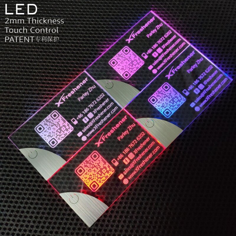 맞춤형 디자인 럭셔리 LED 신용 카드 명함, 아크릴 라이트 업 비즈니스 디자인 로고, LED 명함, 4 2022 신제품