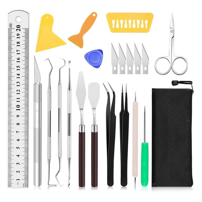 22PCS Craft Weeding Tools Set,Precision Vinyl Weeding Tool Kit For Silhouettes,Lettering,Cutting,Splicing