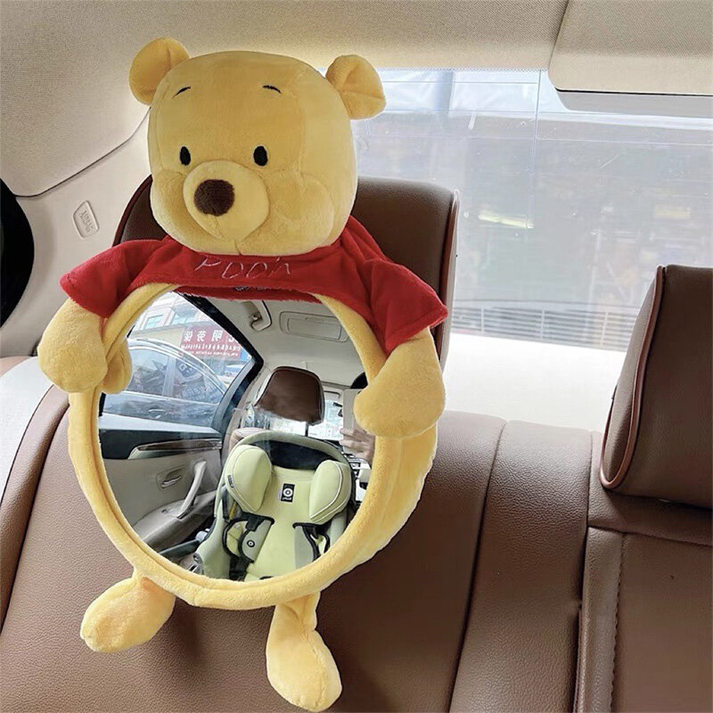 Kaca spion untuk mobil bayi kursi keselamatan anak observasi cermin belakang boneka mewah hewan kartun cermin gantung otomatis untuk bayi