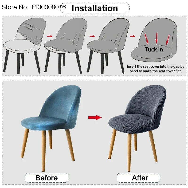 1 2 4 6 pçs capa de cadeira duckbill polar velo tecido capas de cadeira novo estilo elástico coxim tampas de assento moderno decoração para casa