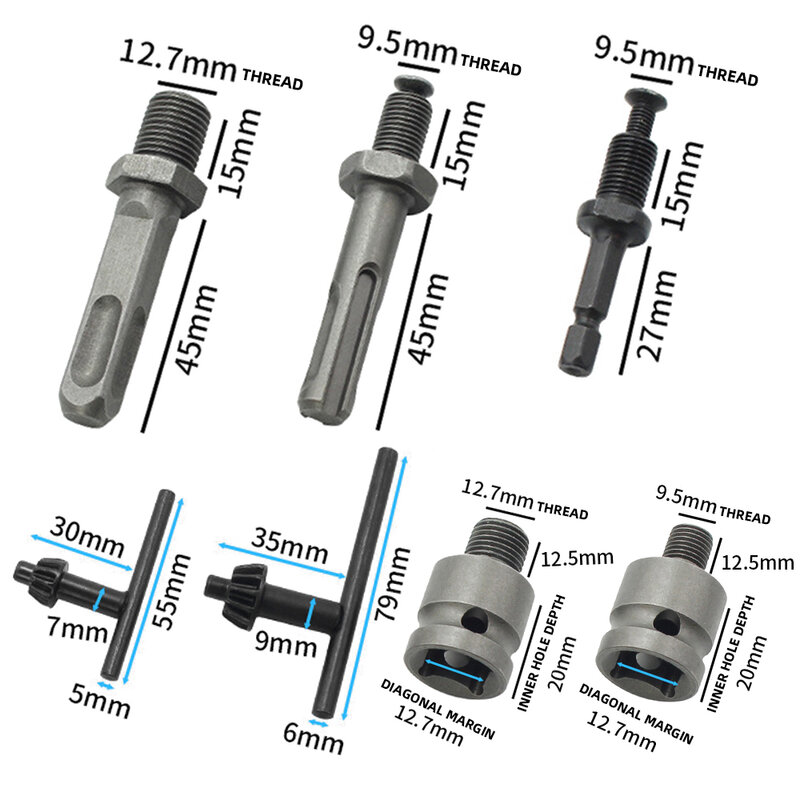 1,5-10/13mm Keyless Bohrfutter Hex Schaft/SDS/Buchse Platz Auswirkungen Fahrer Schlüssel Bohrer bit Schnell Ändern Adapter Werkzeug
