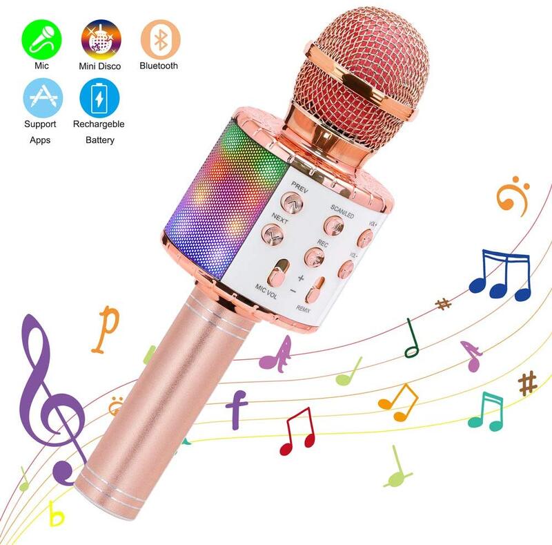 2022 Mikrofon Karaoke Nirkabel Bluetooth Mikro Karaoke Rumah untuk Pemutar Musik Mikrofon Mikrofon Menyanyi Mikrofono untuk Bernyanyi