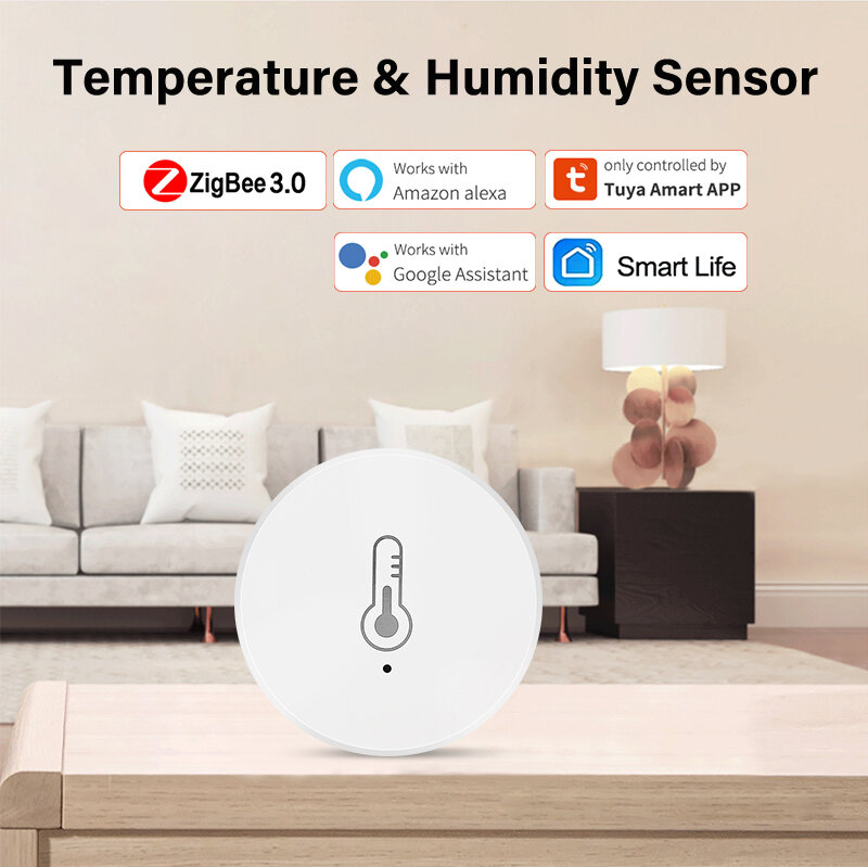 Датчик температуры и влажности Tuya Smart ZigBee 3.0, удаленный мониторинг умной сцены, с приложением Smart Life, Alexa Google Home