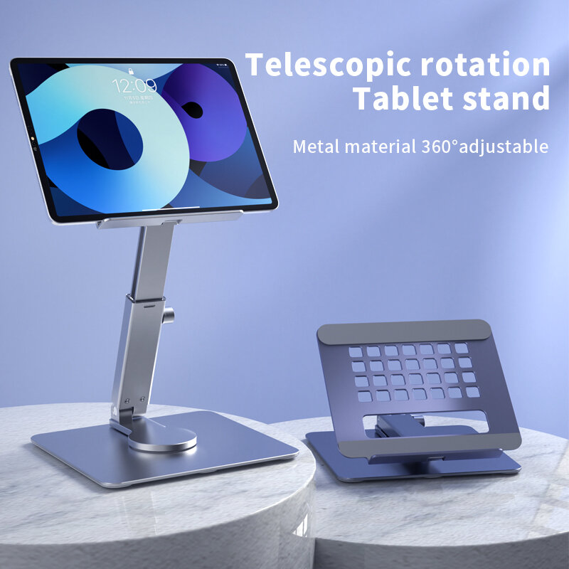 New Tablet Stand Desk Riser 360 Rotation Multi-Angle Height Adjustable Foldable Holder Dock For Xiaomi iPad Tablet Laptop