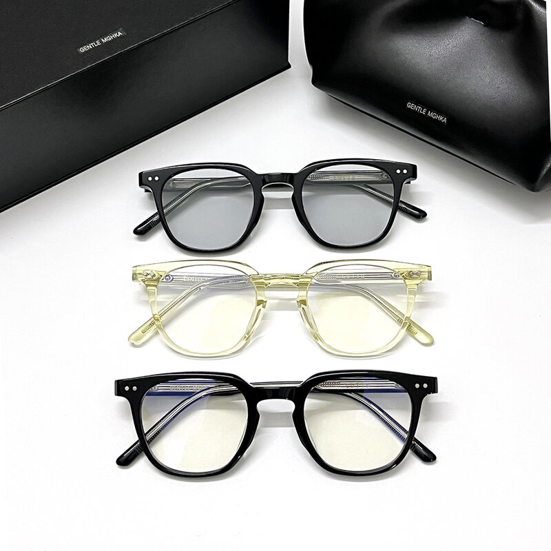 2022 젠틀 브랜드 GM LUTTO 광학 안경, 둥근 프레임, 여성 남성 몬스터 아세테이트 근시 처방 안경