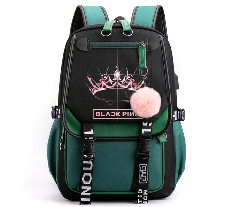 Teenager Backpack Black Pink Girls School Bags Large Capacity Knapsack Boy Girl Fashion Bags