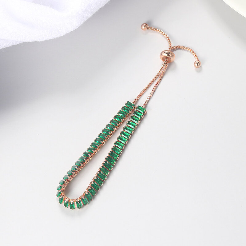 Bracelet de Tennis en pierre de naissance ajustable pour femmes, Bracelet en Zircon, chaîne en cristal arc-en-ciel, bijoux cadeaux d'amitié
