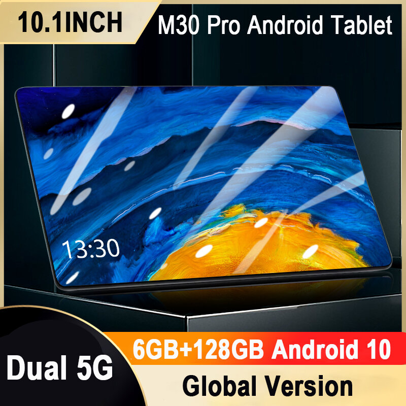 M30 Pro Tablet  6GB RAM 128GB ROM 10.1 Inch Tablete Android 10 MTK 6797 10 Core Tablets 5G Network Dual Cameras Bluetooth GPS