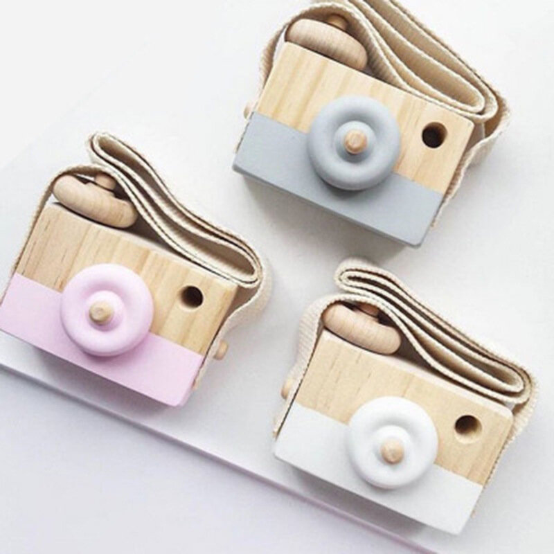 Cute Baby Toys Mini Hanging Wooden Camera Photography Toys for Kids Montessori Toy Gift Children Wooden DIY Presents