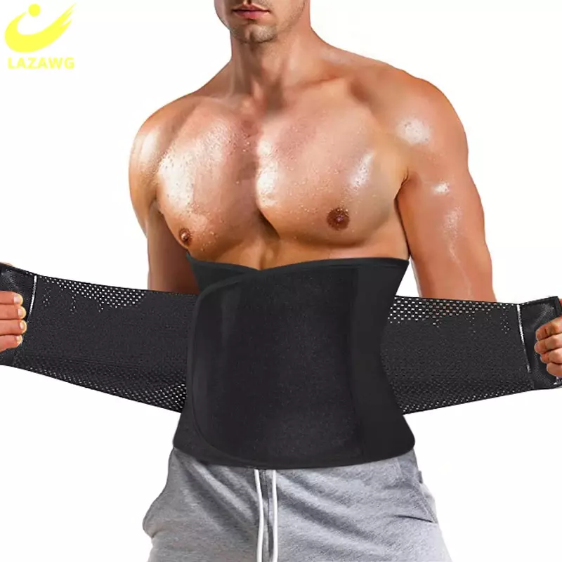 LAZAWG-Treinador de cintura masculino emagrecedor, cinto modelador, sauna, suor, alça de compressão, modelador, cincher espartilho shapers