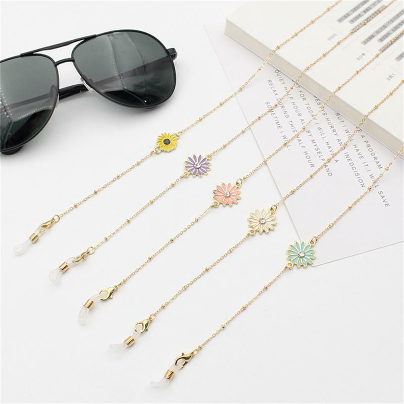 Sunglasses Masking Chains With Small Chrysanthemum Women Face Mask Lanyard Non-slip Reading Glasses Chain Jewelry Wholesale