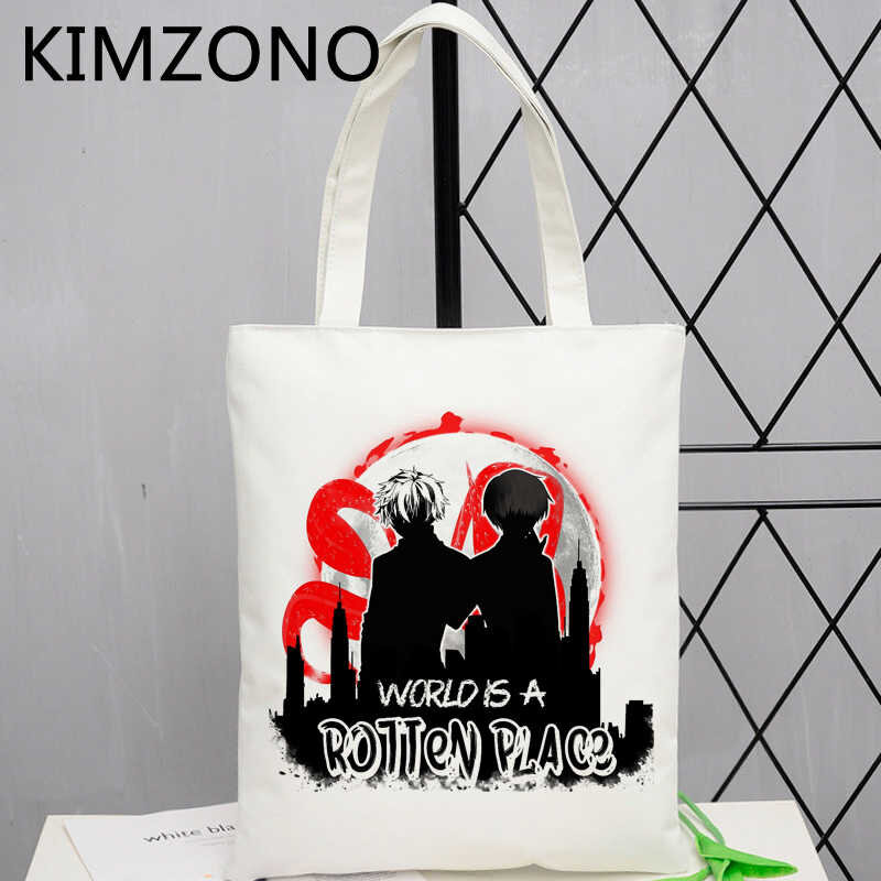 Tóquio ghoul saco de compras bolsa shopper reciclar saco tecido corda boodschappentas cabas