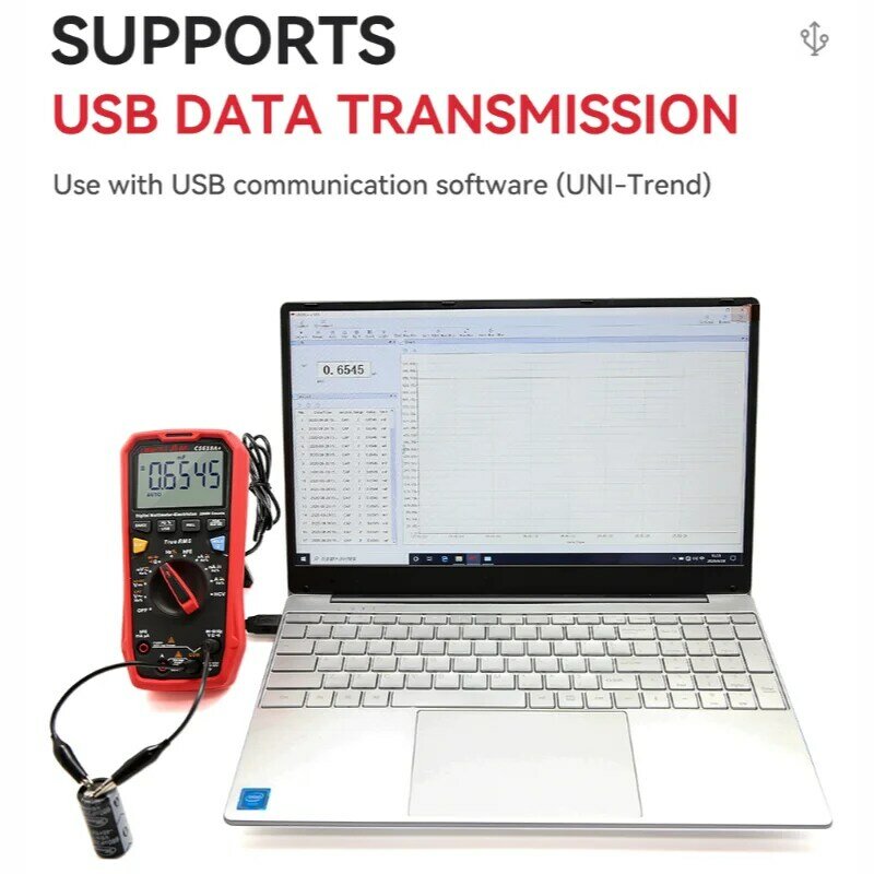 Цифровой мультиметр Φ CS618A +, ручной профессиональный автоматический диапазон 22000 отсчетов, тестер напряжения и тока UT61E +