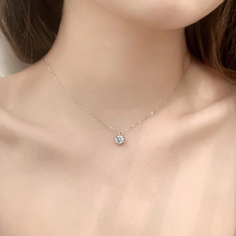 100% Real Moissanite Diamond Pendant sterling silver 925 Necklaces for Women Wedding Gift Silver Jewelry with certification