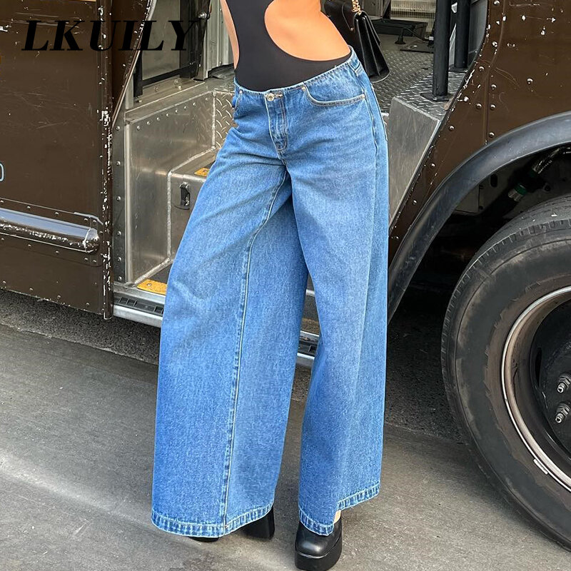 Harajuku parachute jeans moda y2k roupas casuais baggy calças de brim de grandes dimensões feminino solto streetwear perna larga