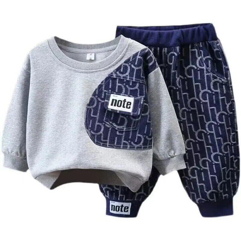 Children's Spring Suit 2023 New Boys Sweater Pants Suit Korean Casual Clothes Suit Baby Boys Clothes Two-piece Suit