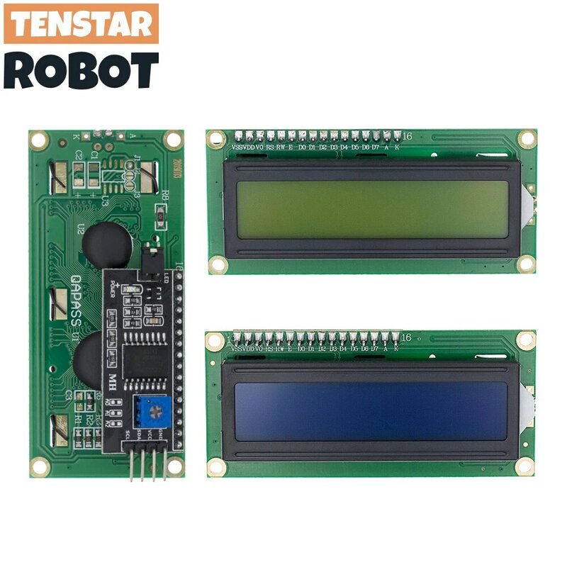 LCD1602 I2C وحدة الأزرق شاشة خضراء PCF8574 IIC محول Llate لاردوينو