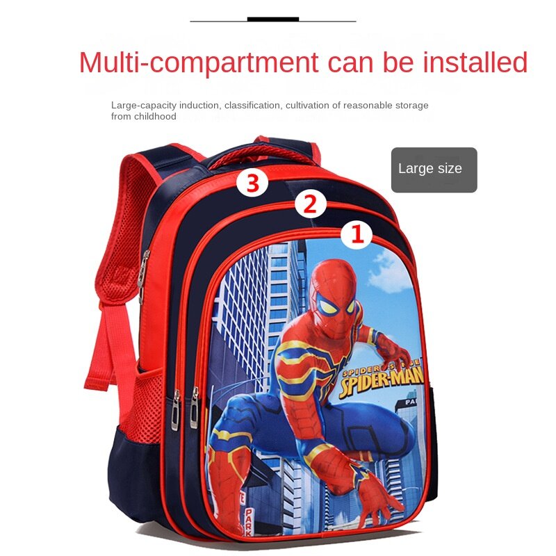 Disney grau 1-6 meninos mochila dos desenhos animados spiderman mochila à prova dwaterproof água mochila das crianças grande capacidade