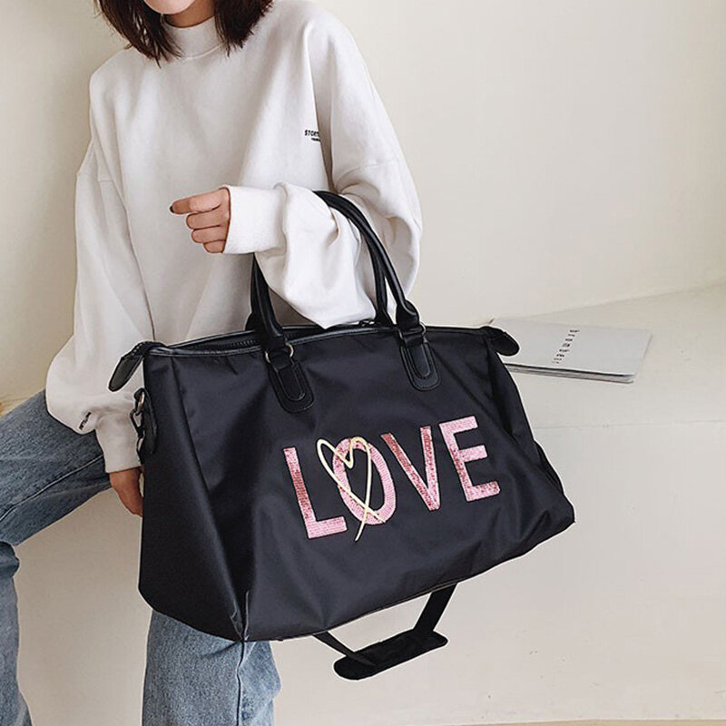 Дорожная сумка YILIAN, новинка 2022, блестящая женская вместительная сумка через плечо для коротких поездок, дорожный рюкзак