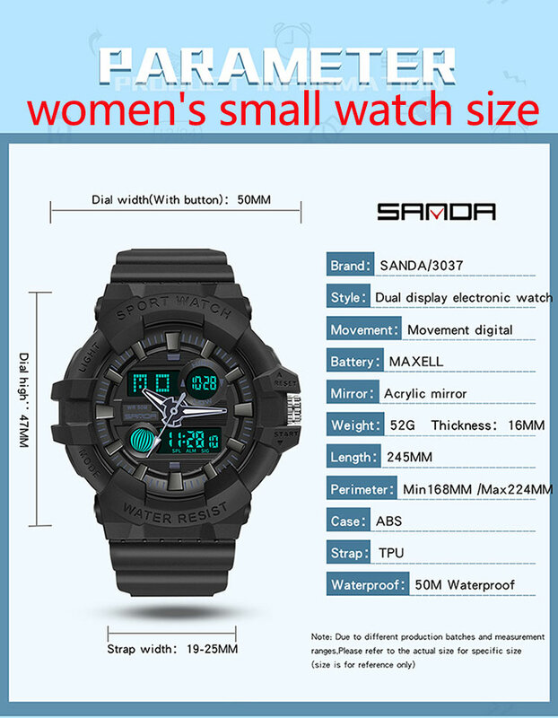 SANDA cyfrowy zegarek sportowy dla mężczyzn zegarki wojskowe pływać wodoodporny 50M człowiek zegar Relogio Masculino analogowy elektroniczny zegarek LED