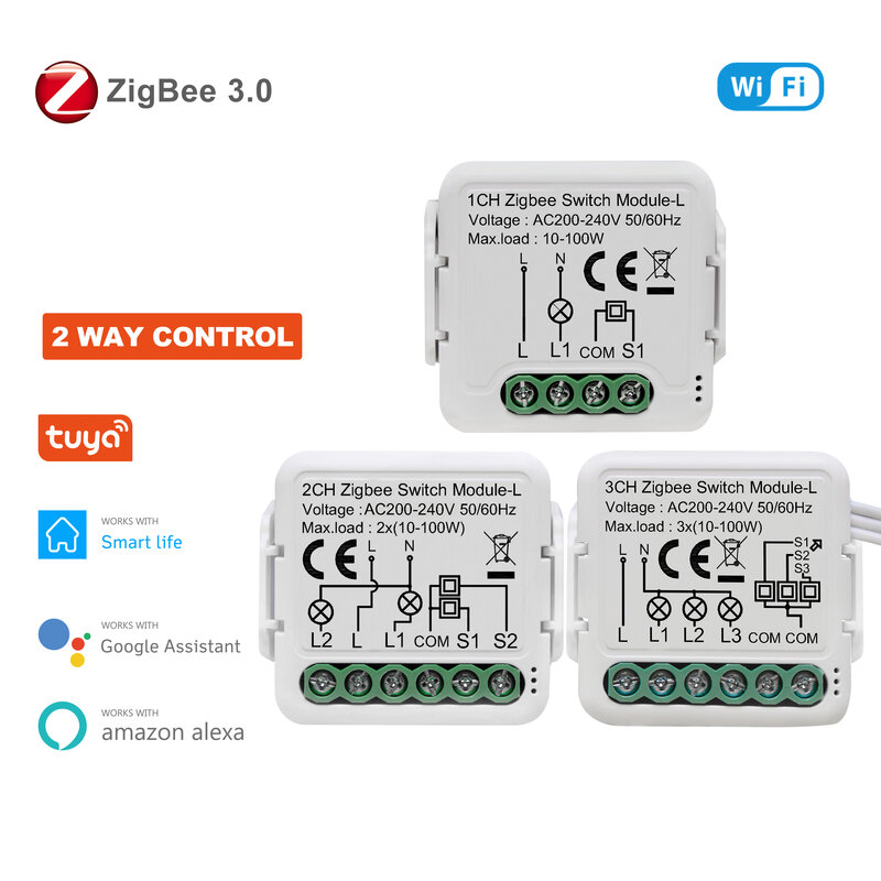 Tuya zigbee 3.0 interruptor inteligente módulo sem fio neutro necessário casa inteligente diy luz disjuntor funciona com alexa casa do google