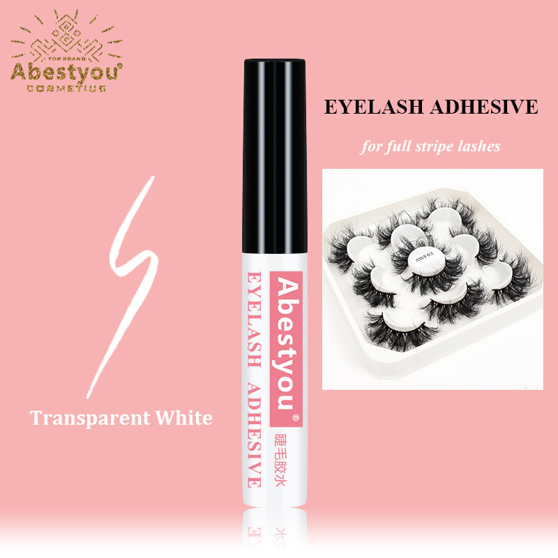 Abestyou Transparent White Glue Clear Band Lashes Strong Long Lasting and Strong Black High Quality Adhesive Non Odor Irritant