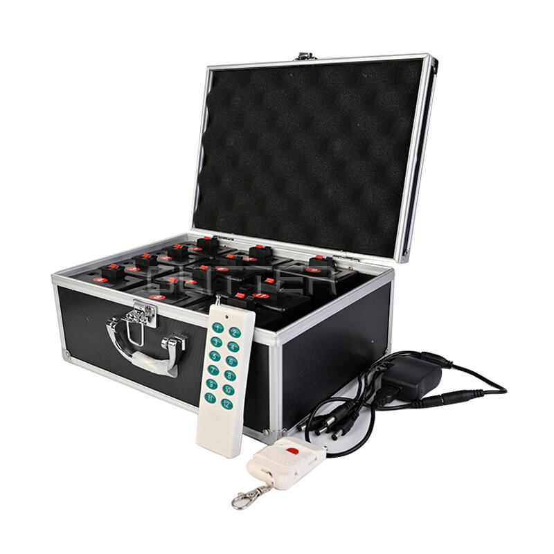 BD12 12 channels rechargeable double remote control cold fountain fireworks base firing system for wedding