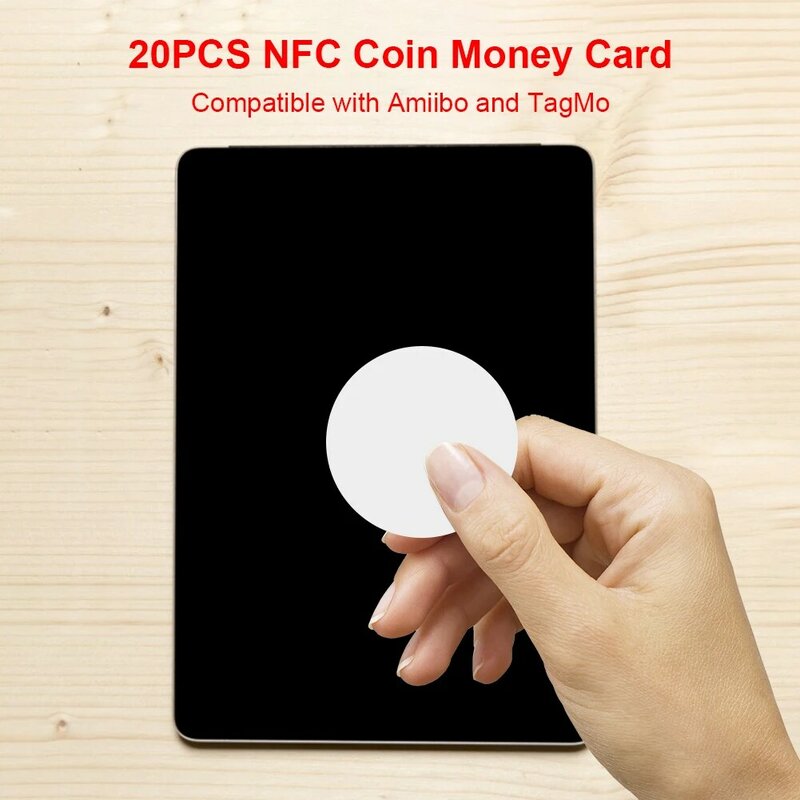 20 pces nfc moeda cartão de dinheiro ntag215 13.56mhz 14443a protocolo para amiibo tagmo nfc celular chip adesivos moeda tag