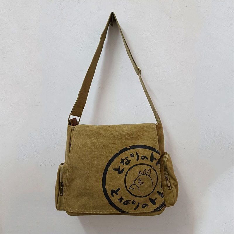 High Quality My Neighbor Totoro Bag Canvas Shoulder Bags Large Leisure Crossbody Messenger Bag Cartoon Students Totoro Wallet