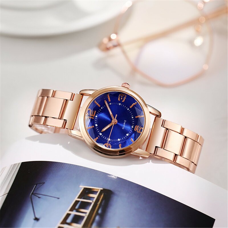 Panie Temperament Luminous pasek stalowy stop szklany zegarki kwarcowe zegarek dla kobiet dla kobiety luksusowe wodoodporne Orologio Uomo