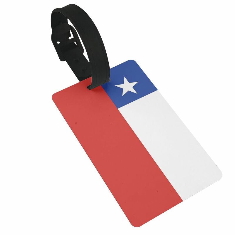 Etiquetas de equipaje con bandera de Chile, accesorios de viaje, soporte de etiqueta de viaje portátil, identificación, nombre, dirección, etiqueta de embarque de equipaje