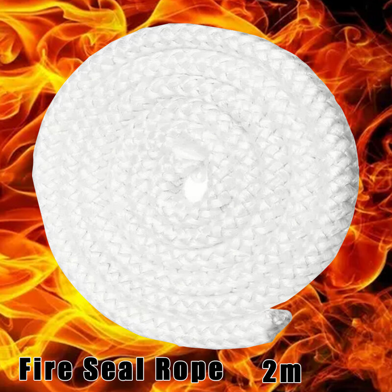 1pcs 2meters Length Fiberglass Material White Fire Rope Wood Burning Stove Log Burner Door Seal For Boiler