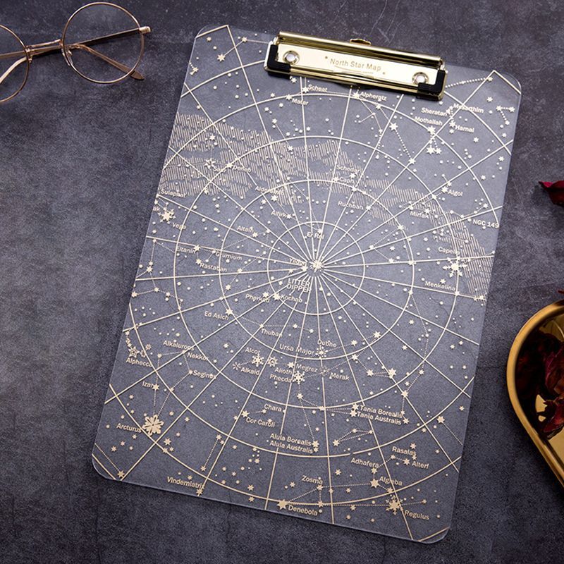 Big Starry Sky Clipboard Transparent A4 Paper Writing Memo Pad File Folders Document Holders School Office Stationery Clip Board